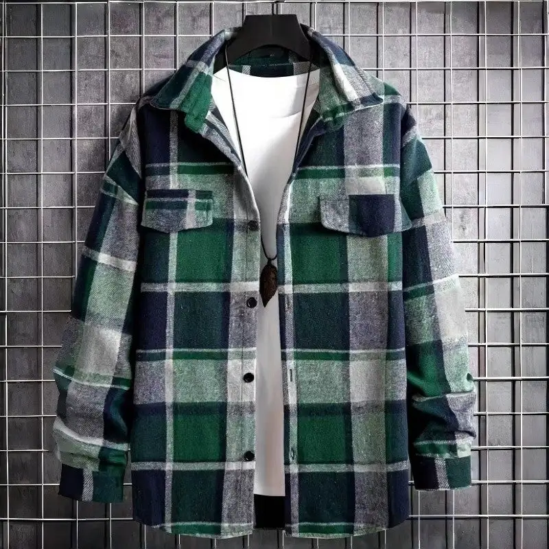Classic Vintage Flannel Plaid Long Sleeve Shirt