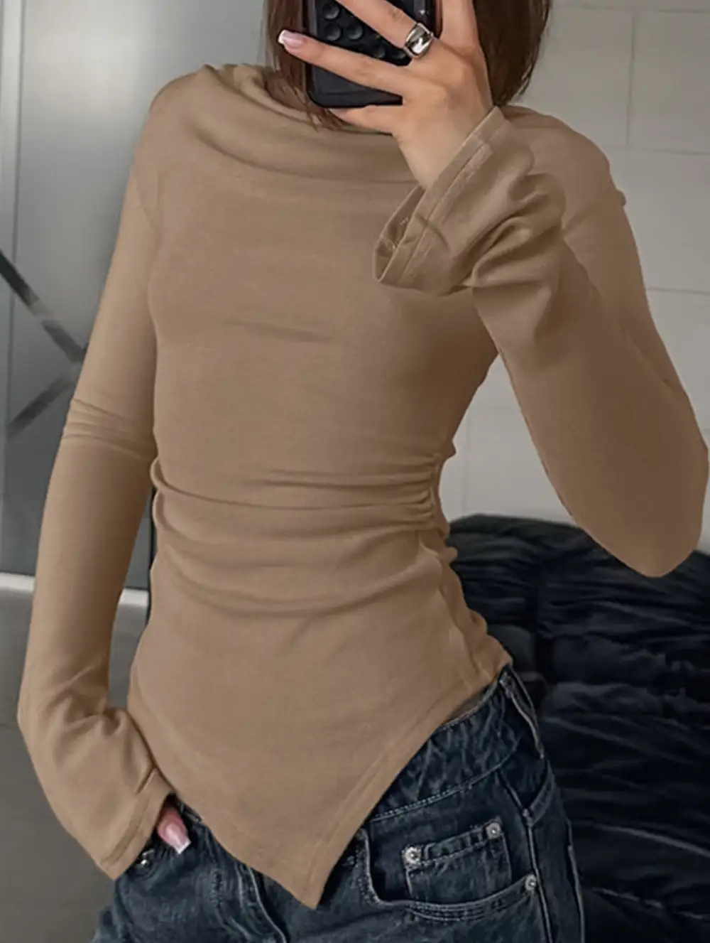 Slim Fit Irregular Knit Top