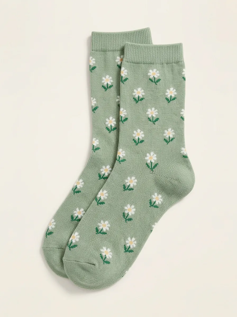Floral Daisy-Print Casual Socks