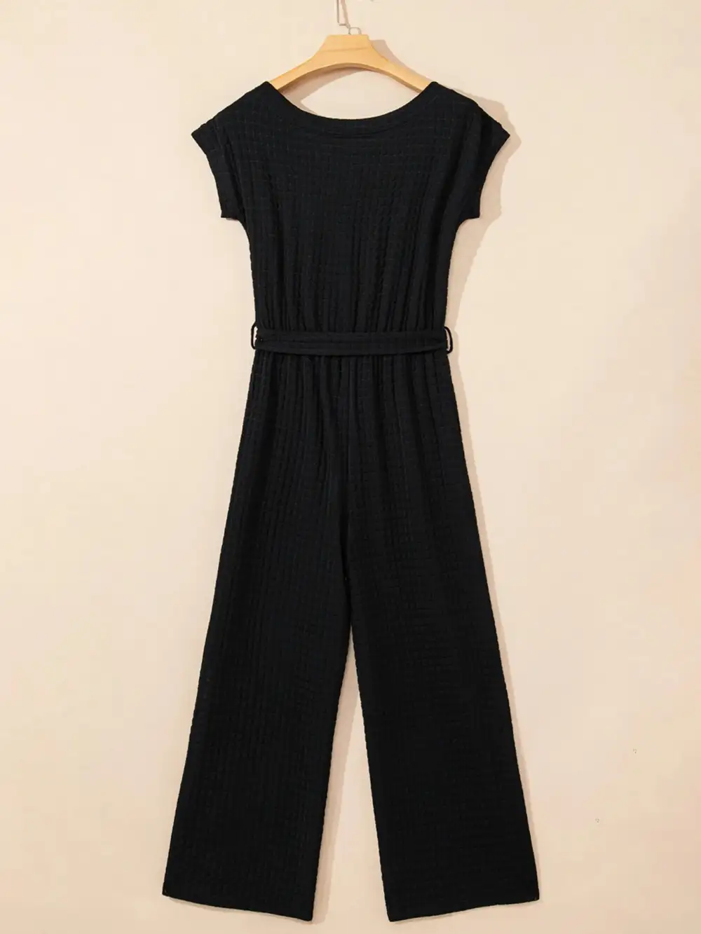 One Shoulder Short Sleeve Knotted Waist Shorts
