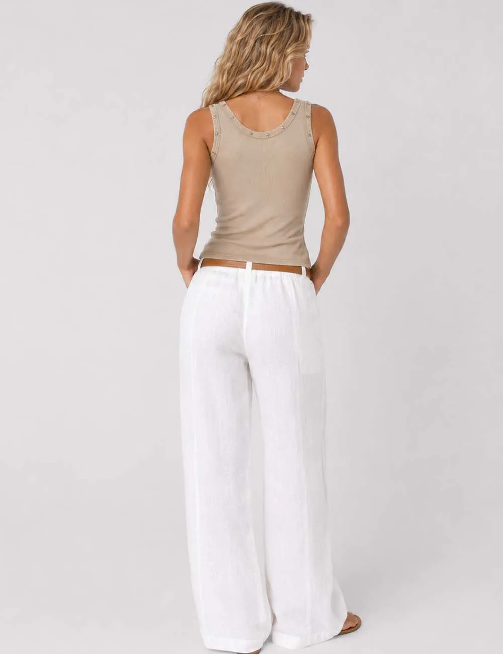 Chic Star Stud Ribbed Tank Top
