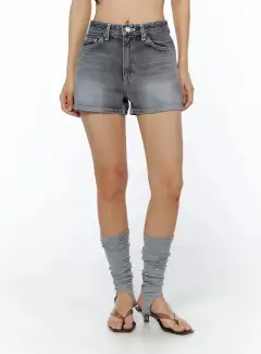 Vintage Wash Denim Shorts