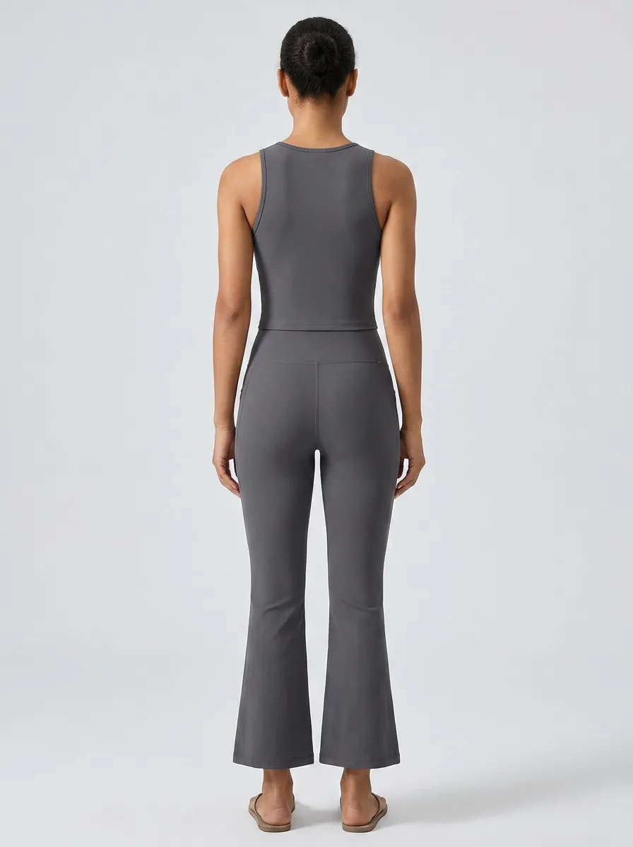 Yoga-Inspired Jogger Women's Tank Top Flare Pants Active Set