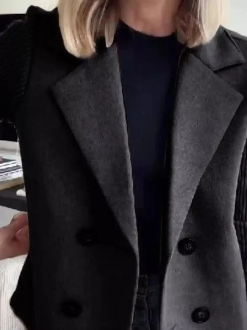 Double-Breasted Knit Blazer