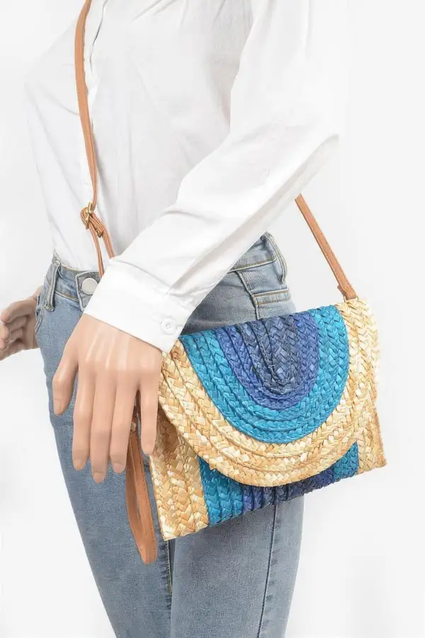 Straw Coloful Envelope Clutch