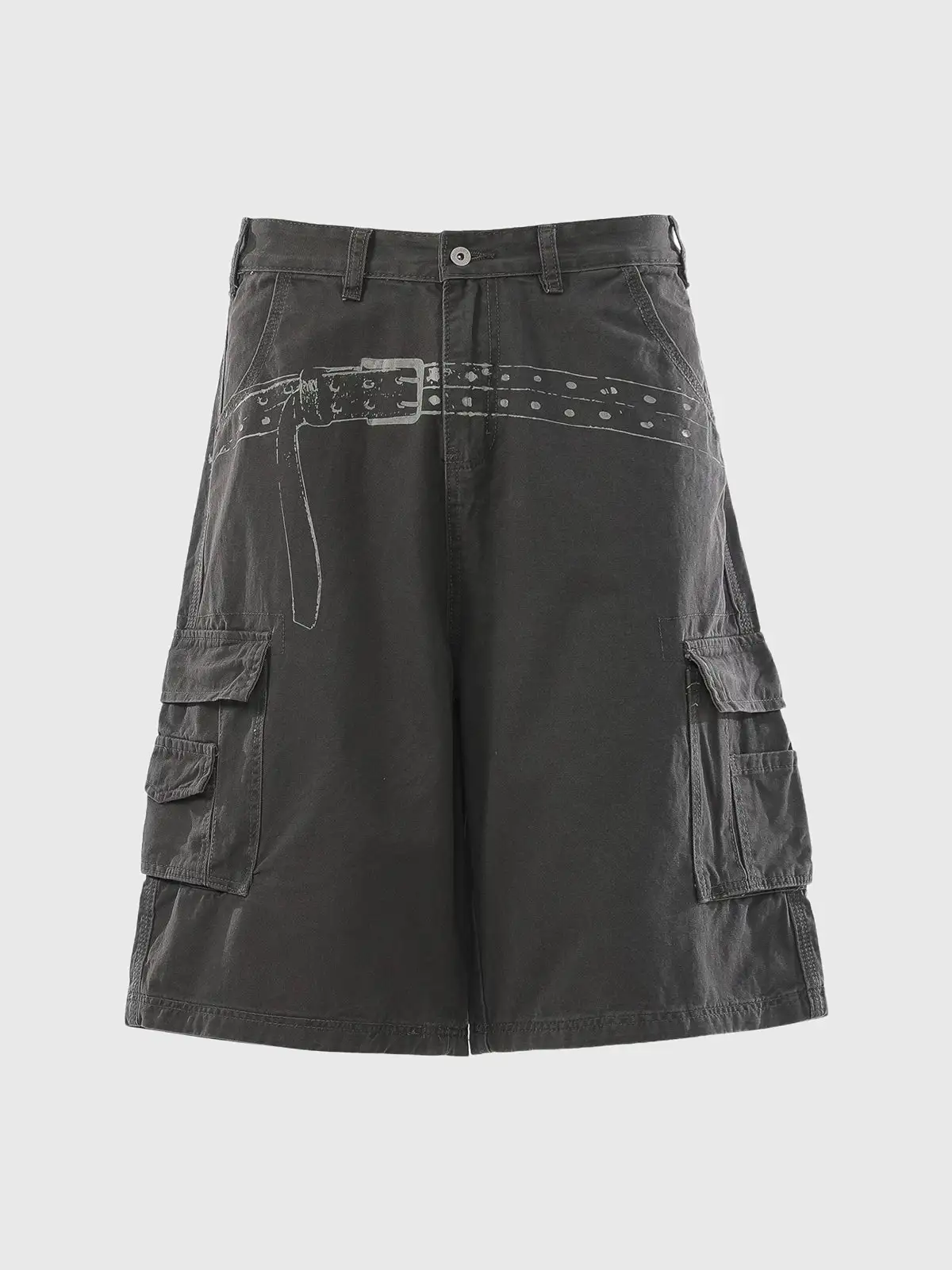 Wide-Leg Graphic Printed Shorts