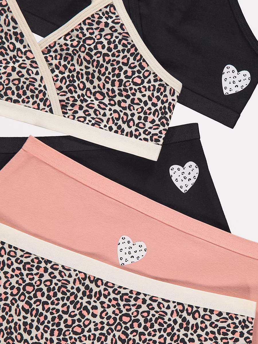 Animal Print Crop Tops and Briefs 5 Pack detail 1