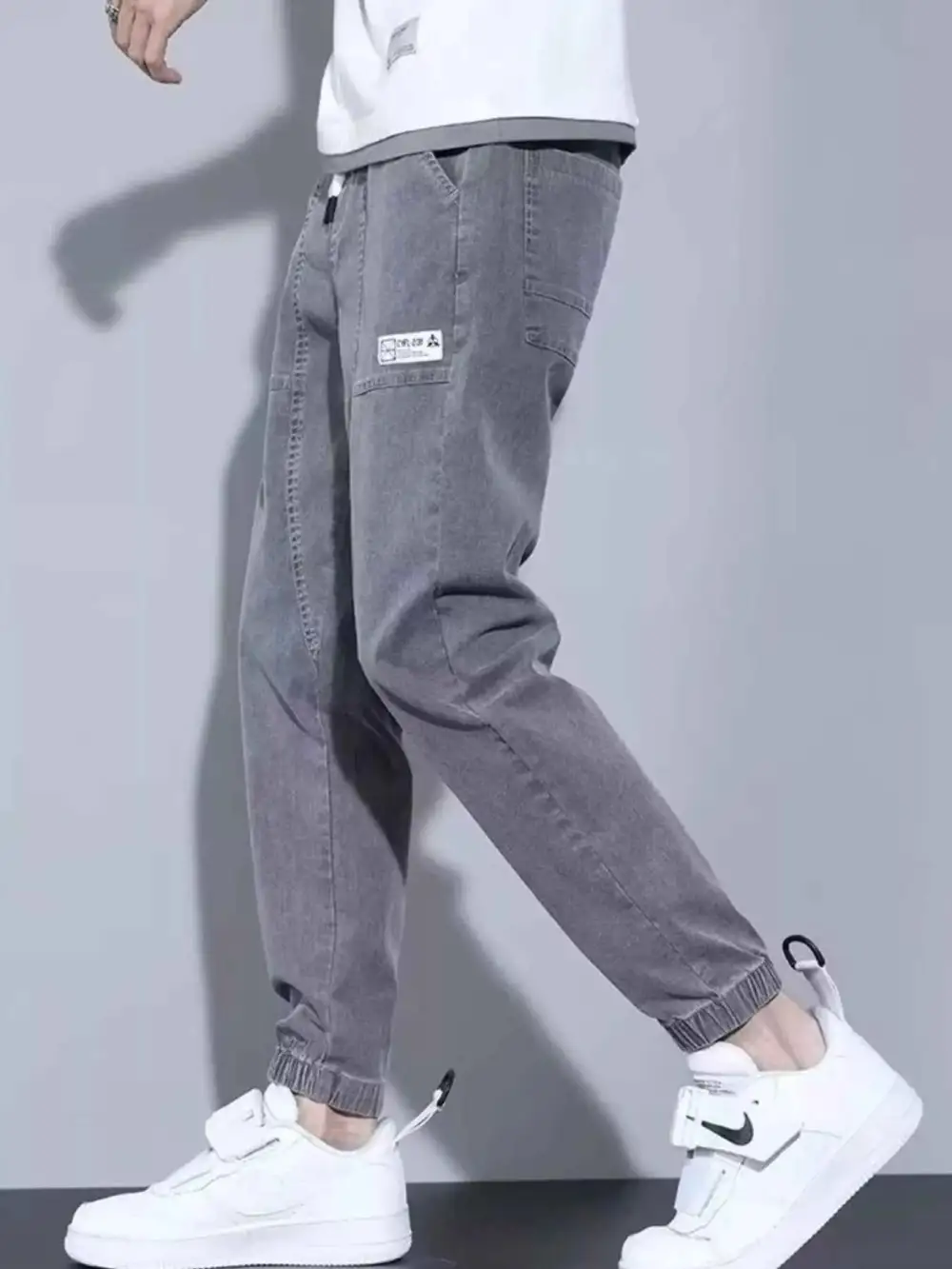 Casual Loose Fit Denim Joggers Jeans
