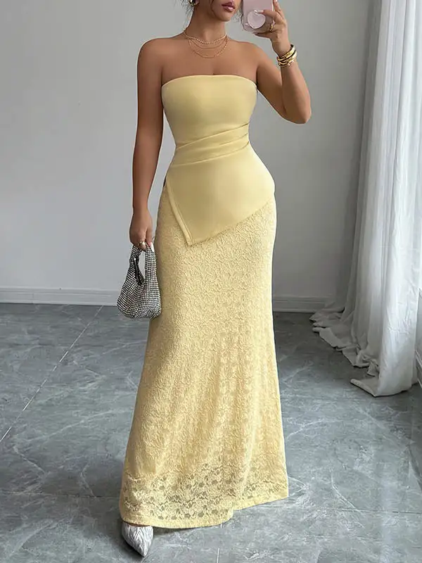 Irregularity Pleated Maxi Dress