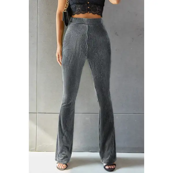 Ribbed High Waist Flare Pants