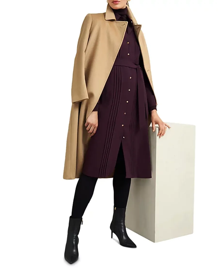 Notch Collar Wool Belted Coat