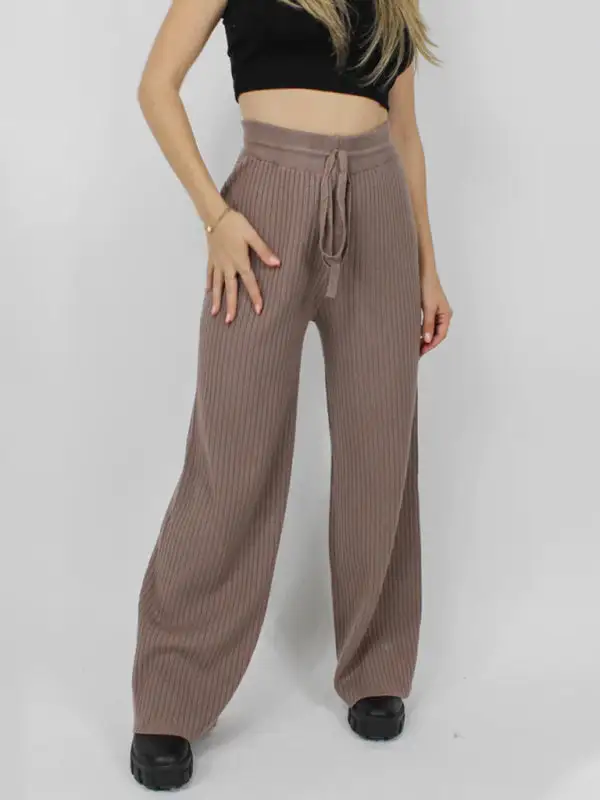 Drawstring Loose Lace Straight Trousers Pants