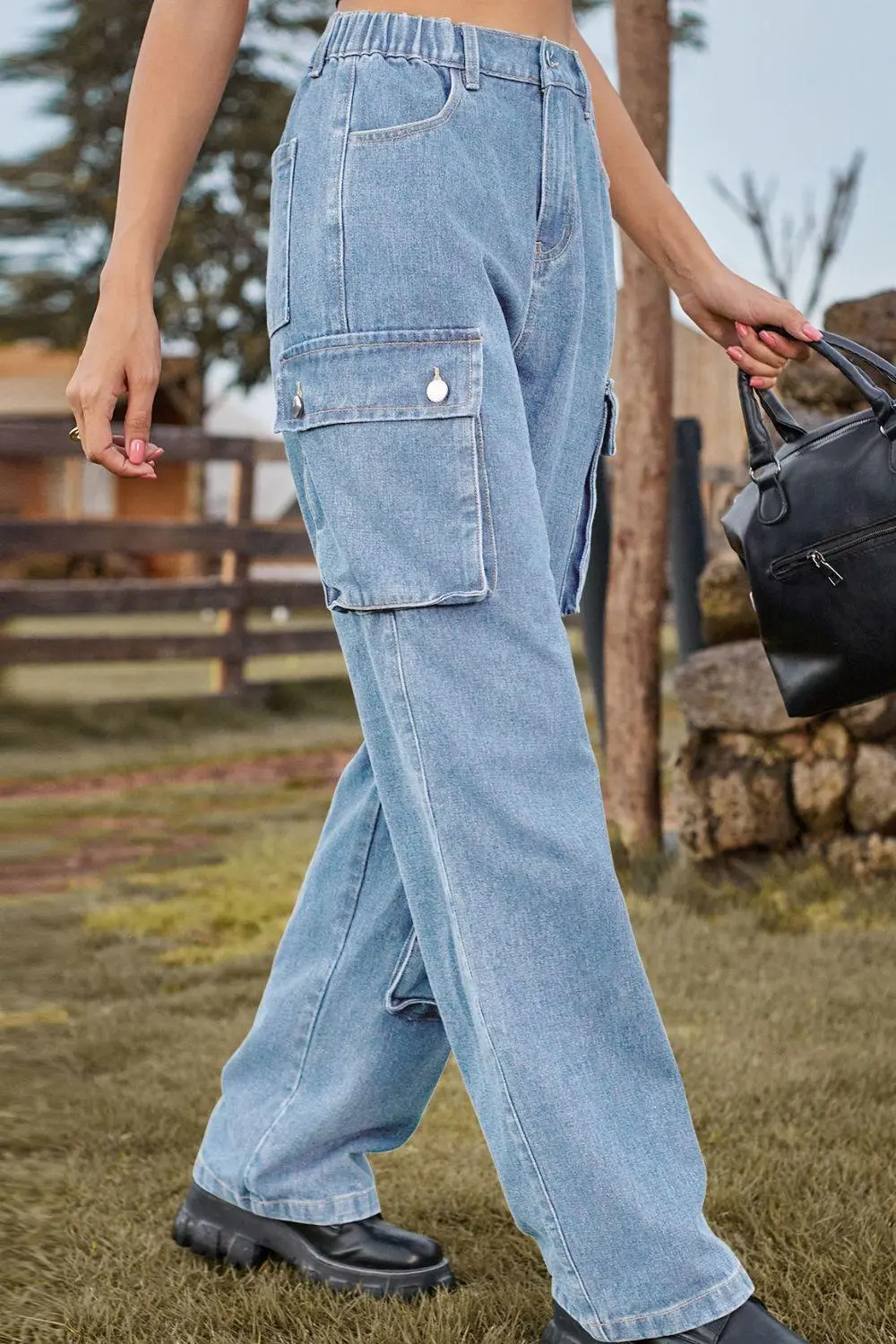 Easy Loose Fit Pocketed Denim Jeans