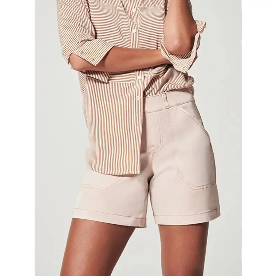 Pocketed Washed Denim Shorts