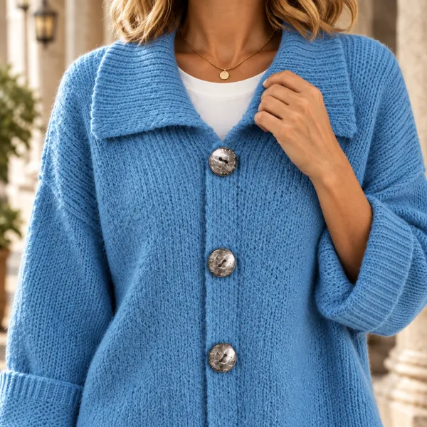 Collared Textured Cardigan