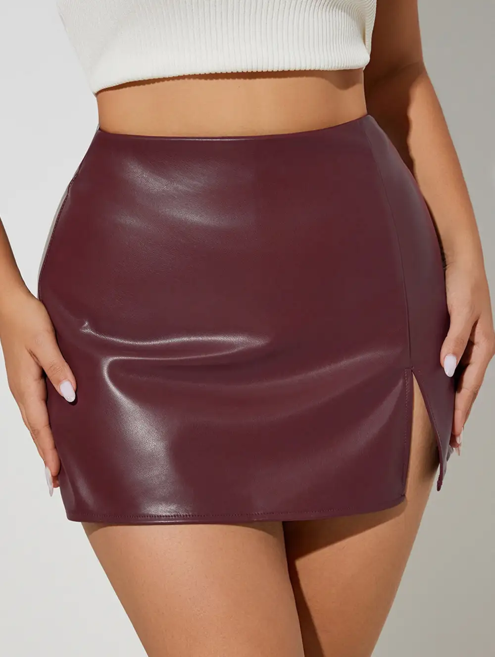 Slit Hem Bodycon Mini Skort