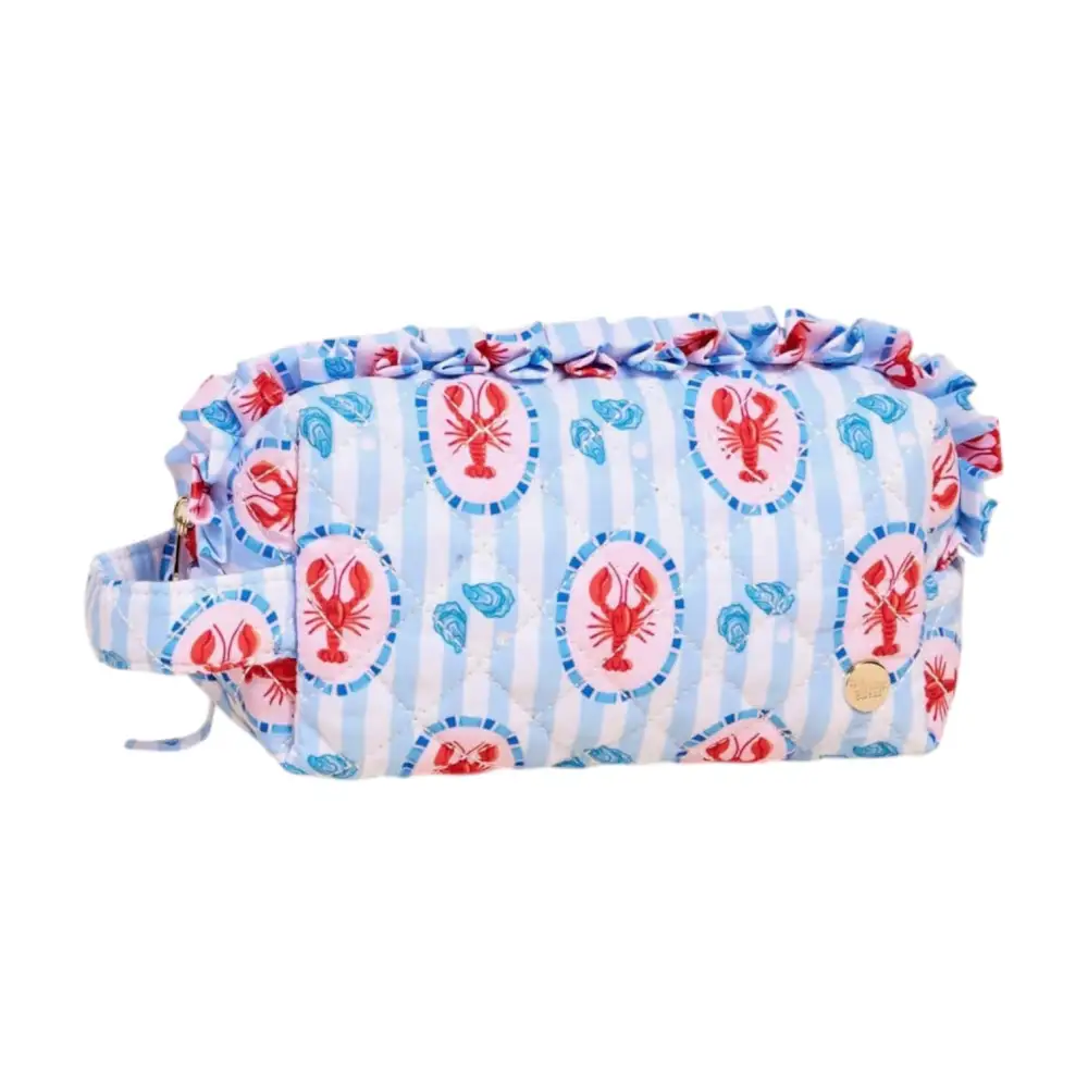 Lobster Quilted Cosmetic Pouch