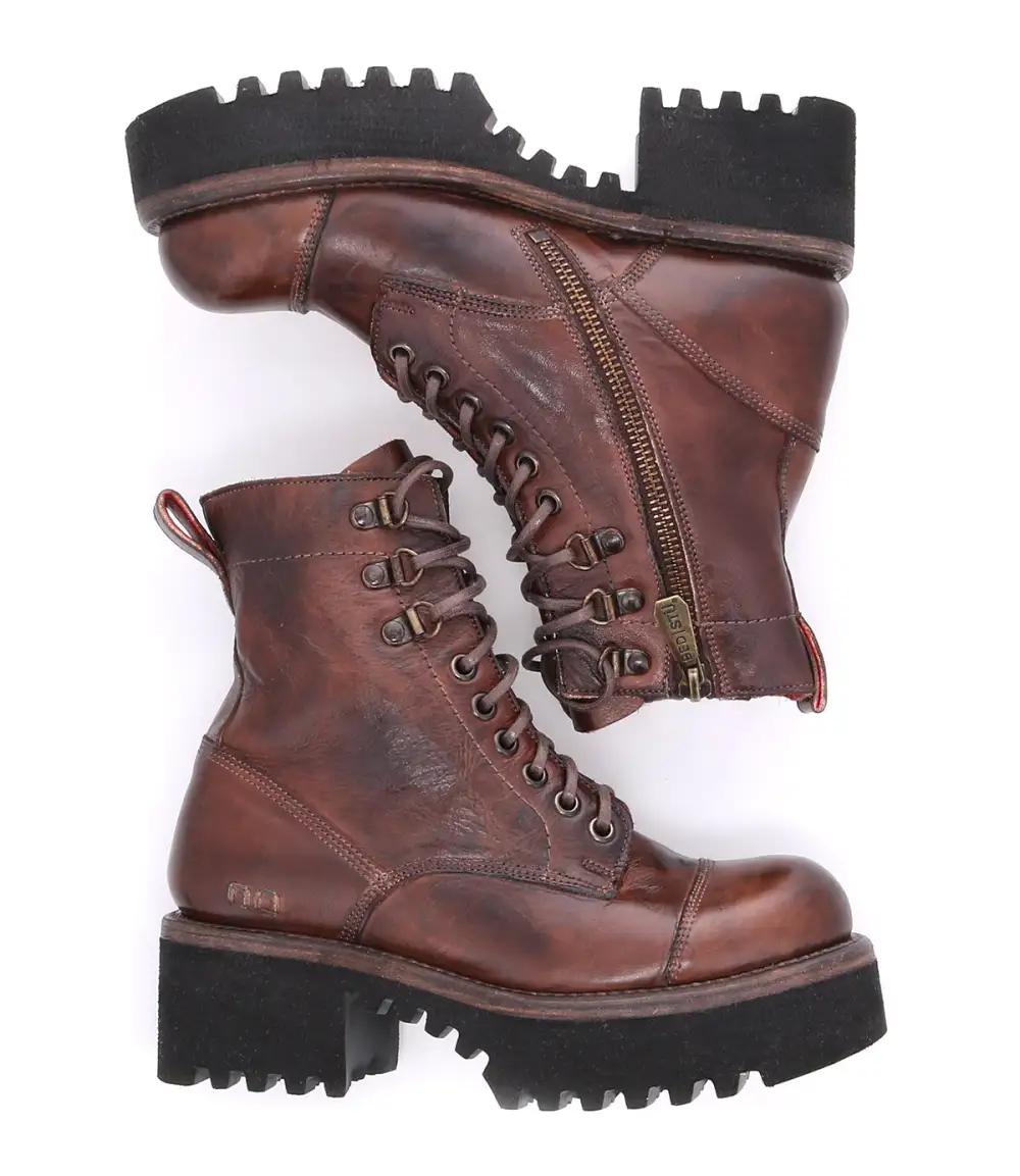 Cap-Toe Side-Zip Combat Boots