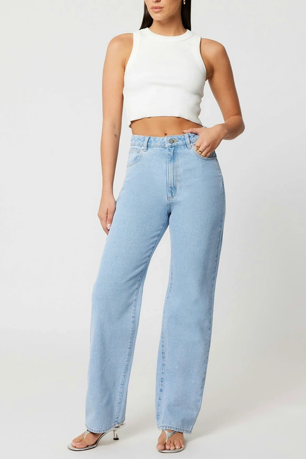 Light Blue Wide - Leg Denim Jeans