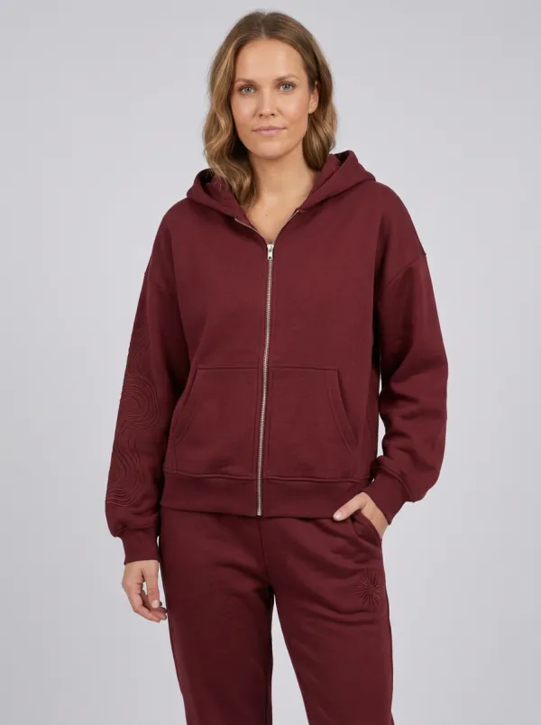 Women's Beige Sun Wave Embroidered Zip-Up Hoodie Jacket & Jogger Set