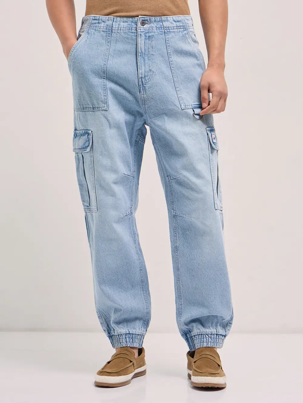 Everyday Baggy Elastic Waist Stretch Jeans