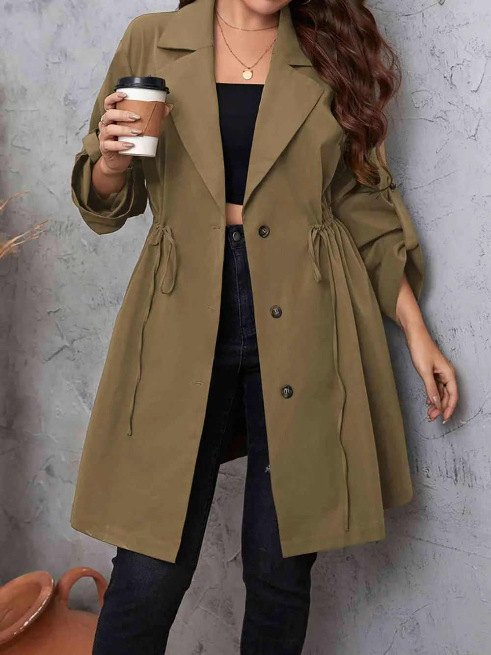 Nina'S Plus Size Lapel Collar