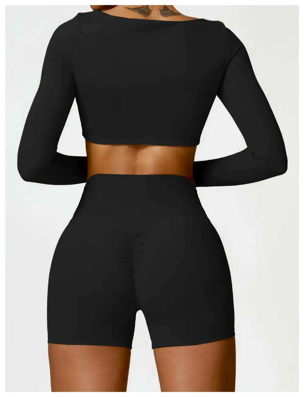 Piece Long Sleeve Gym Set Yoga Quick Running Leggings Workout Sports