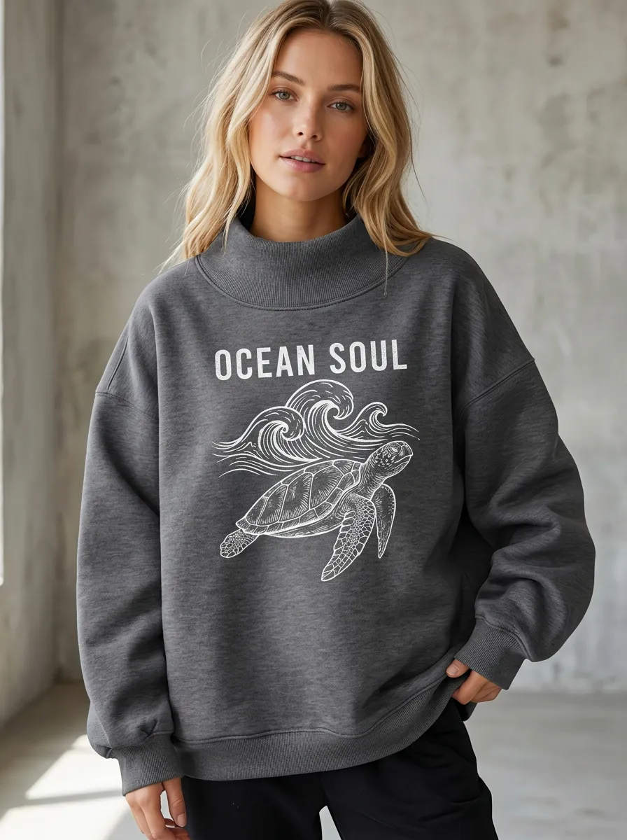 Ocean Lover Sea Turtle Casual Hoodie Sweatshirt