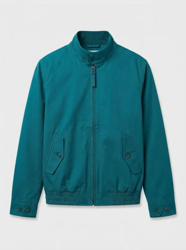 Men's Military Style Compass Logo Embroidered Harrington Jacket