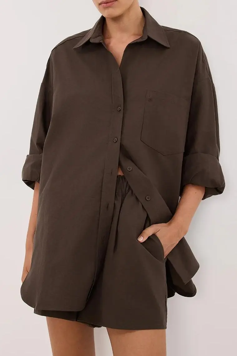BITTER CHOC COTTON SHIRTS