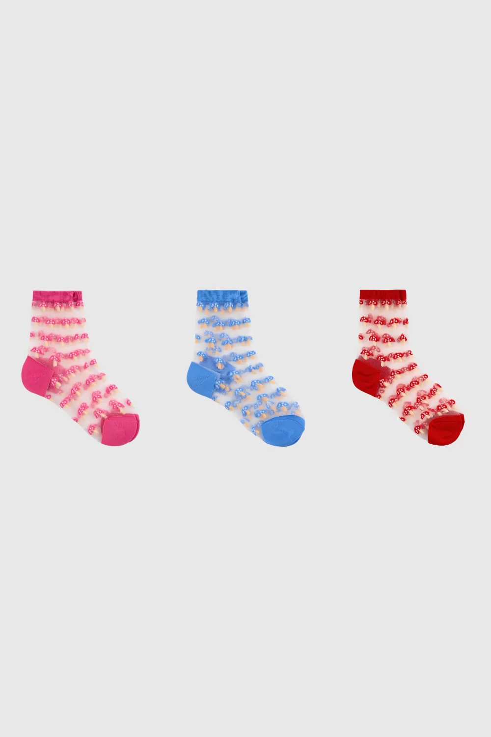 Sheer Mushroom Socks - Three Pack