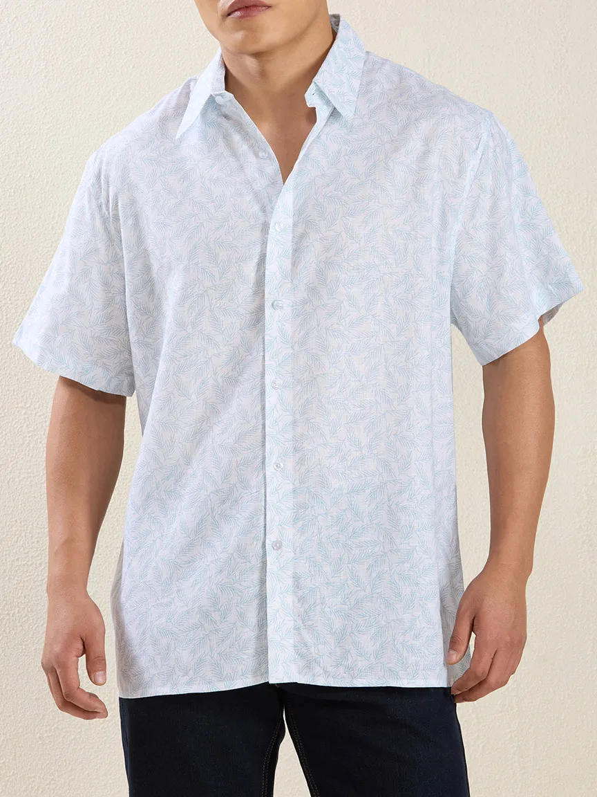 Everyday Printed Button Down Pure Linen Men's Formal Shirt
