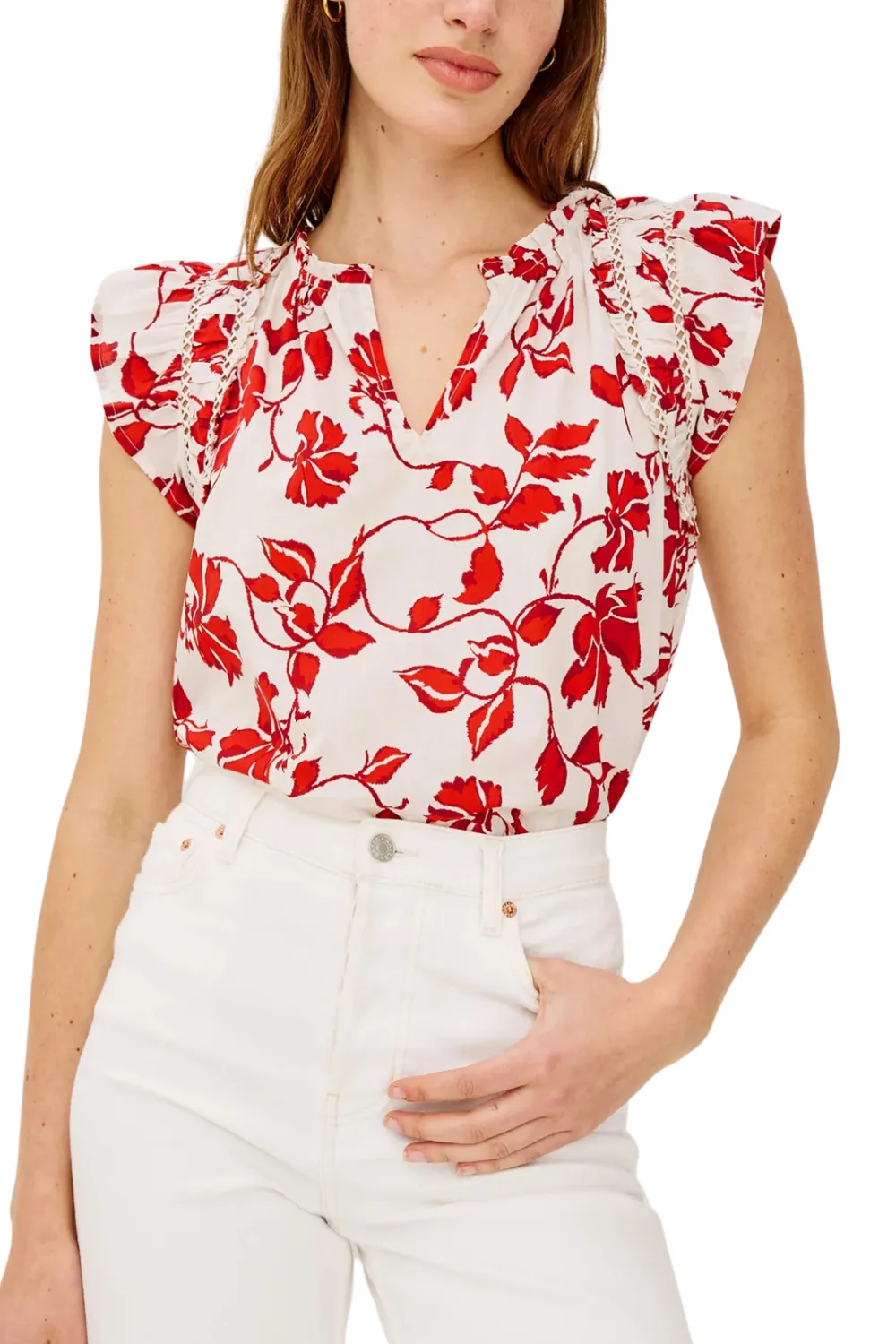 Ruffle Cotton Rails Top