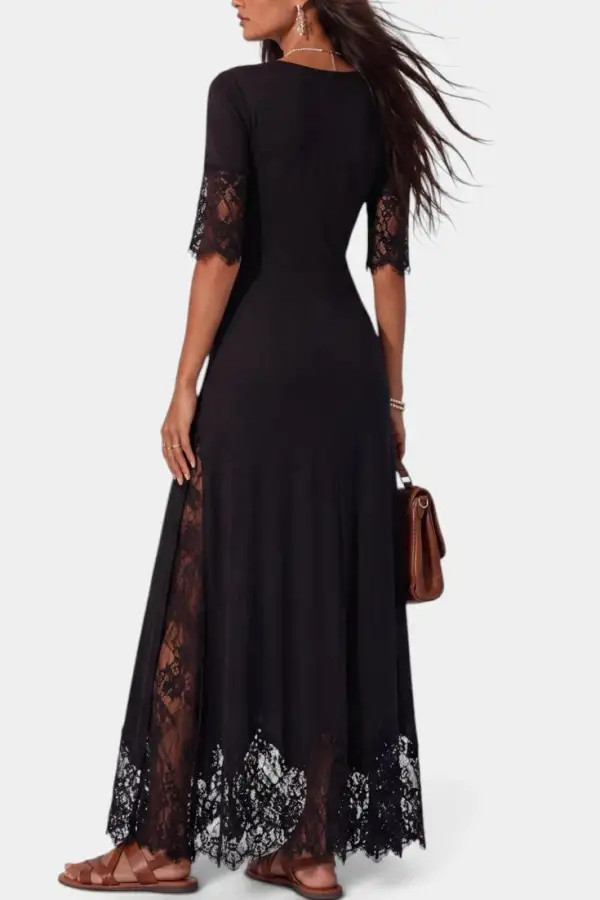 Floral-Lace Floral Maxi Dress
