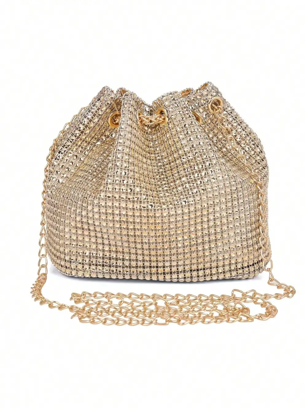 PVC Rhinestone Bucket Bag