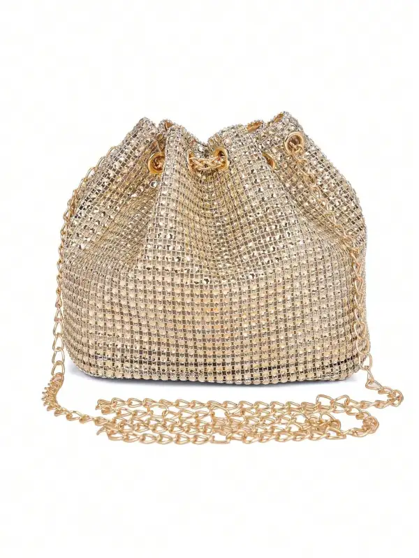 PVC Rhinestone Bucket Bag