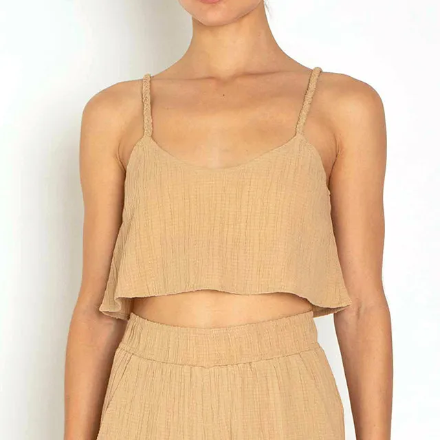 Refined Cotton Cropped Tank Top