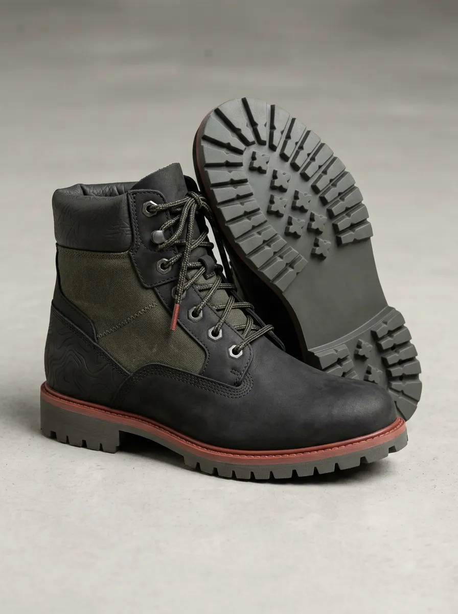 Unisex Modern Outdoor Adventure Topographic Pattern Print Work Boots