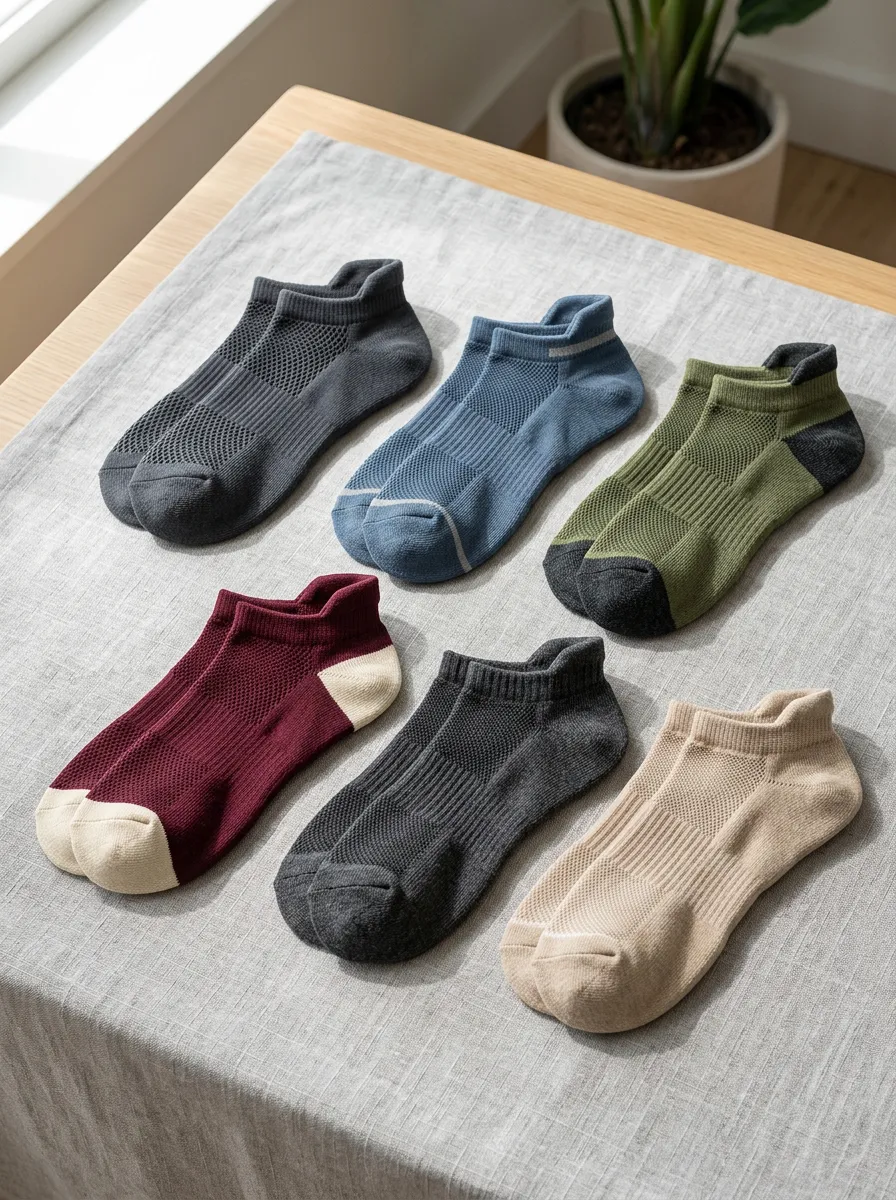 Men's Athletic Breathable Mesh Low Cut Ankle Socks Set