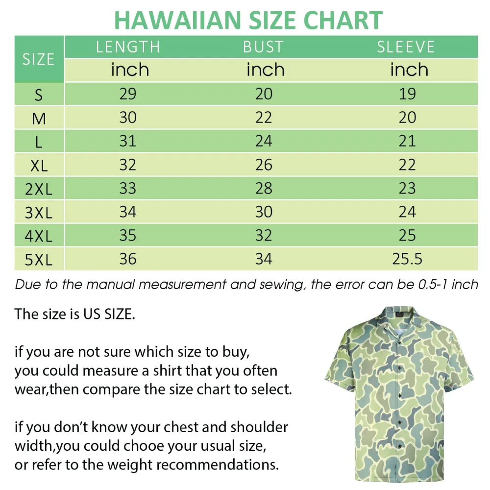 Men's Camo Hawaiian Shirt Duck Hunting Short Sleeve Button-Up Shirts