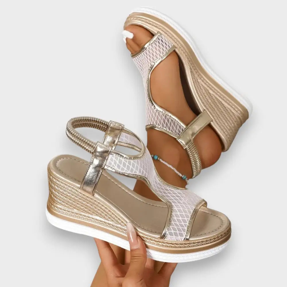 Wedge Slip On Supportive Heeled Sandals