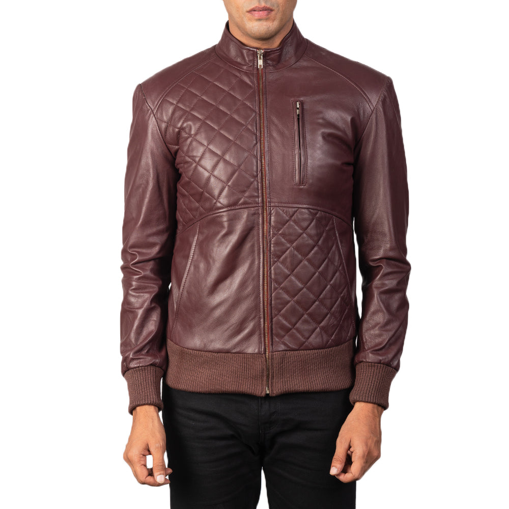 Men's Classic Rugged Bomber Leather Jacket
