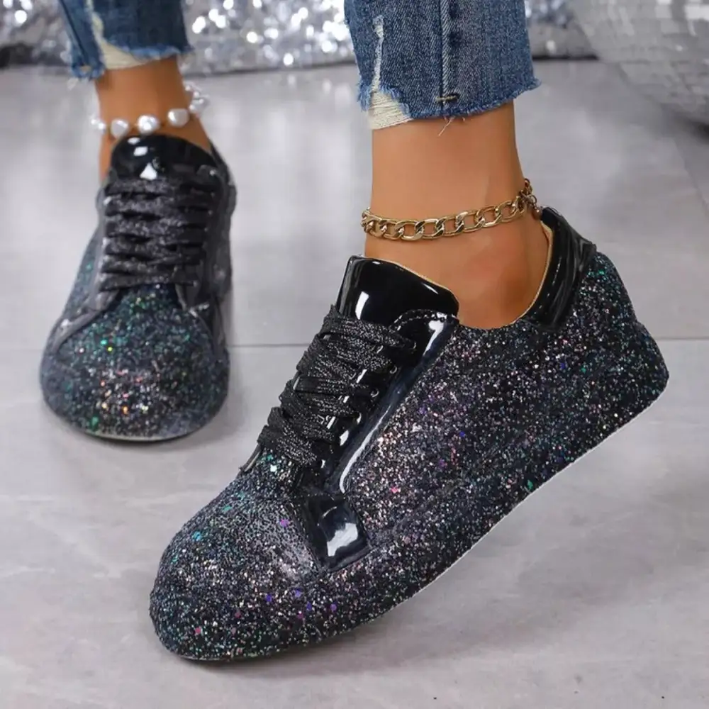 Sparkling Lace-Up Sneakers
