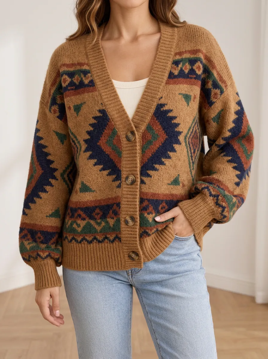 Weekend Ready V Neck Button Front Women's Casual Knit Cardigan