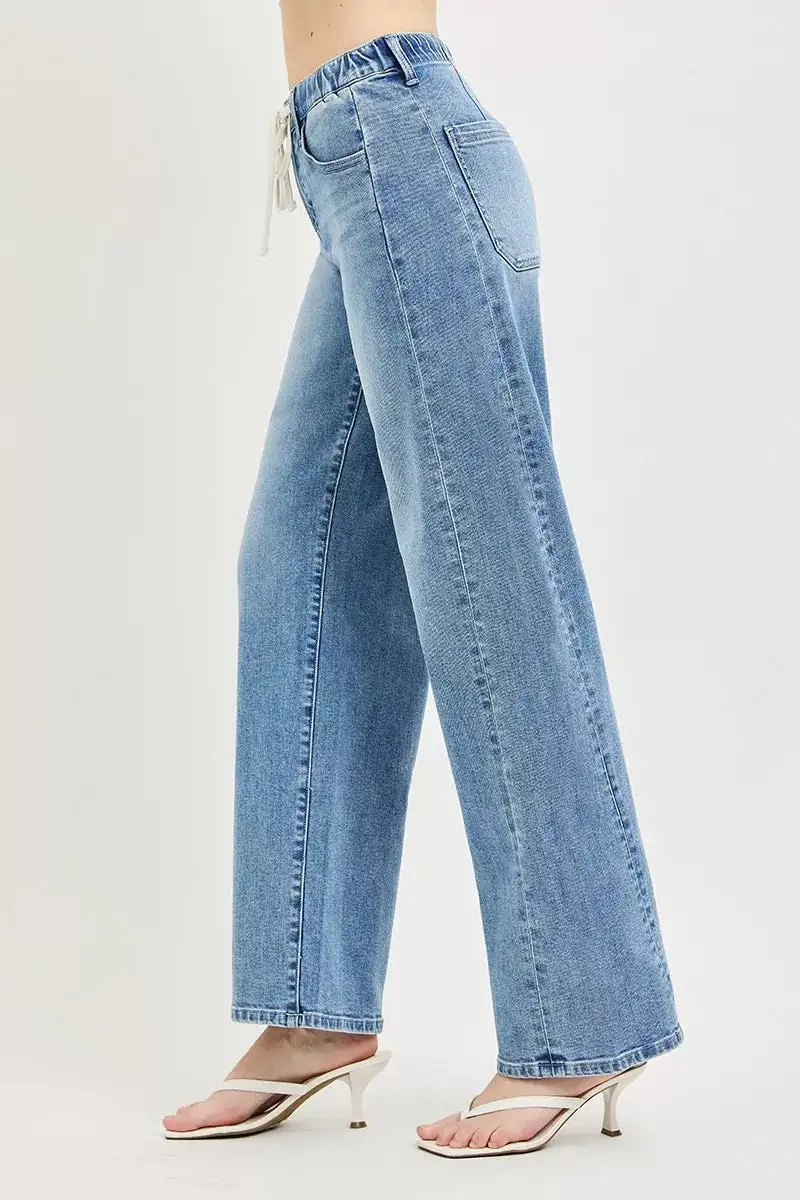 Drawstring Cropped Jeans