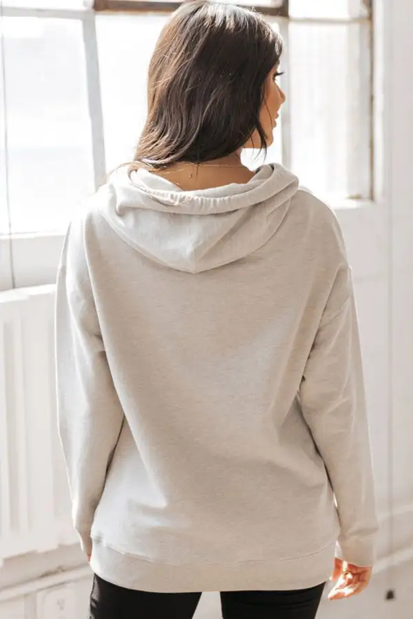 Leopard Letter Graphic Hooded Top