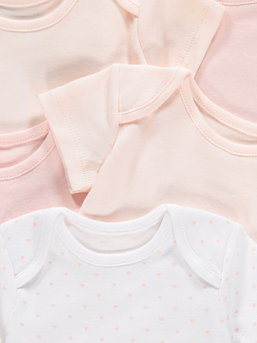 Pink Short Sleeve Bodysuits 5 Pack detail 1