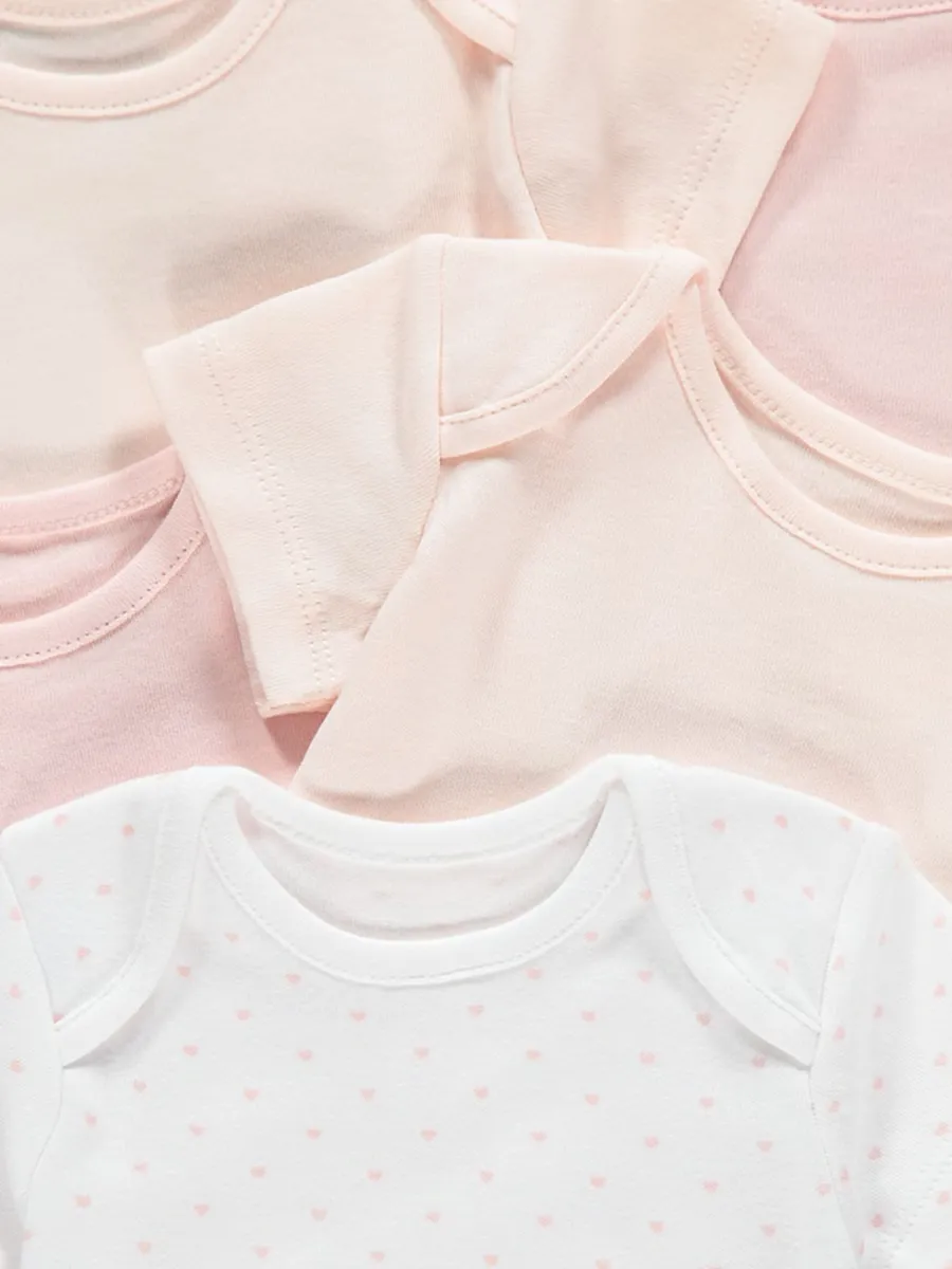 Pink Short Sleeve Bodysuits 5 Pack