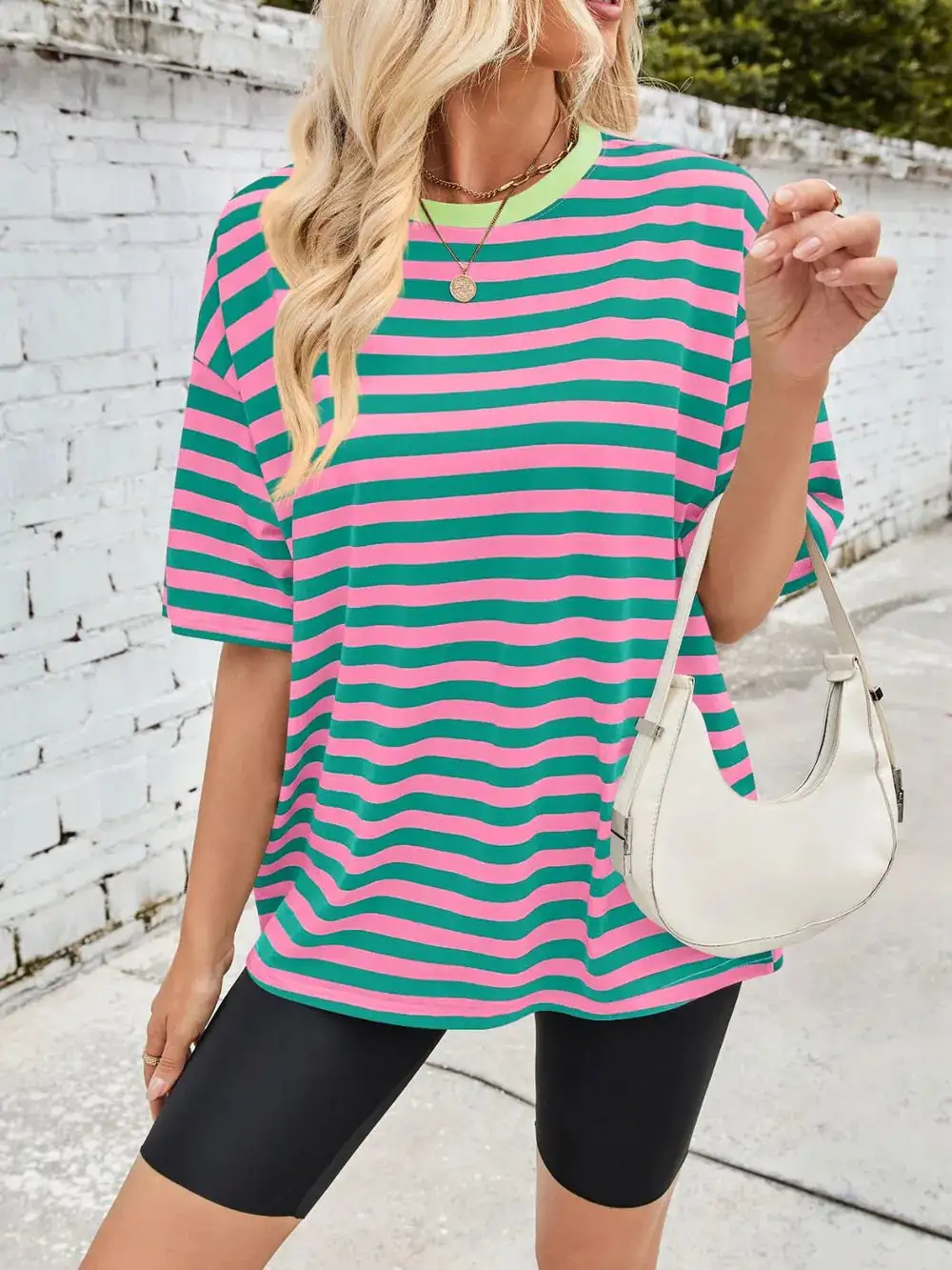 Striped Round Neck Half Sleeve T-Shirt