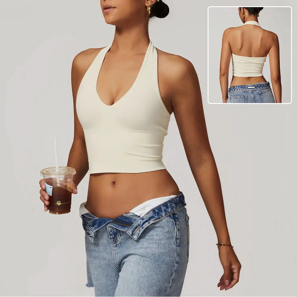 LuxeFeel Seamless Halter Sports Bra